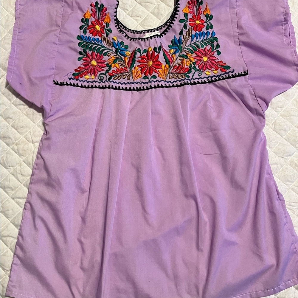 Embroidered Lavender Women's Top
